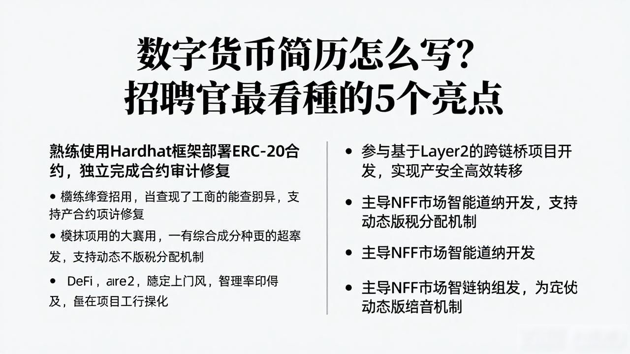 数字货币简历怎么写？招聘官最看重的5个亮点
