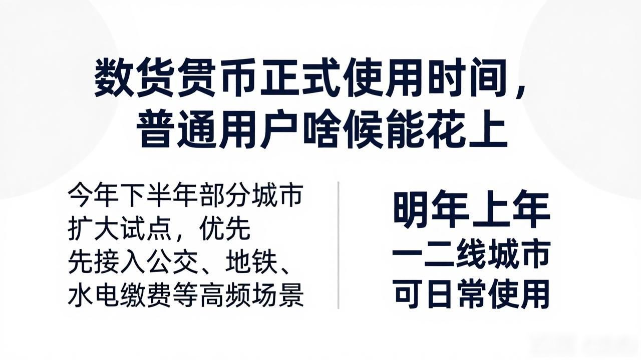数字货币正式使用时间，普通用户啥时候能花上