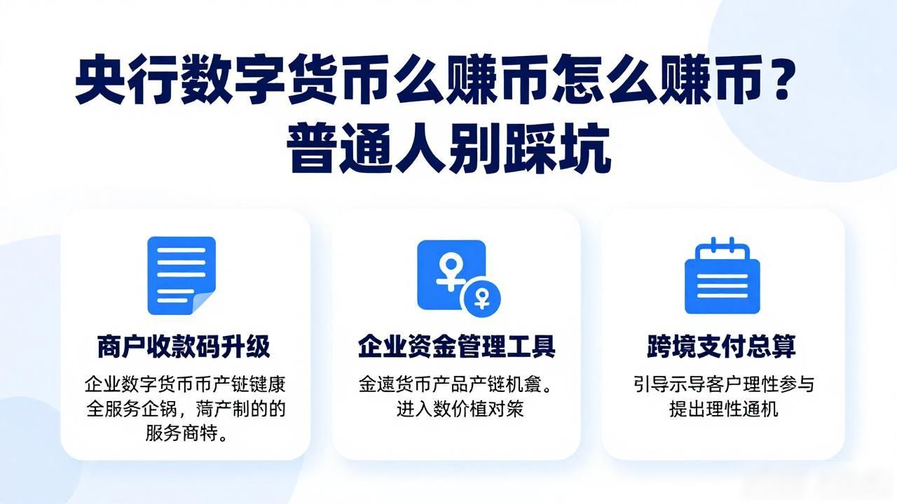 央行数字货币怎么赚币？普通人别踩坑