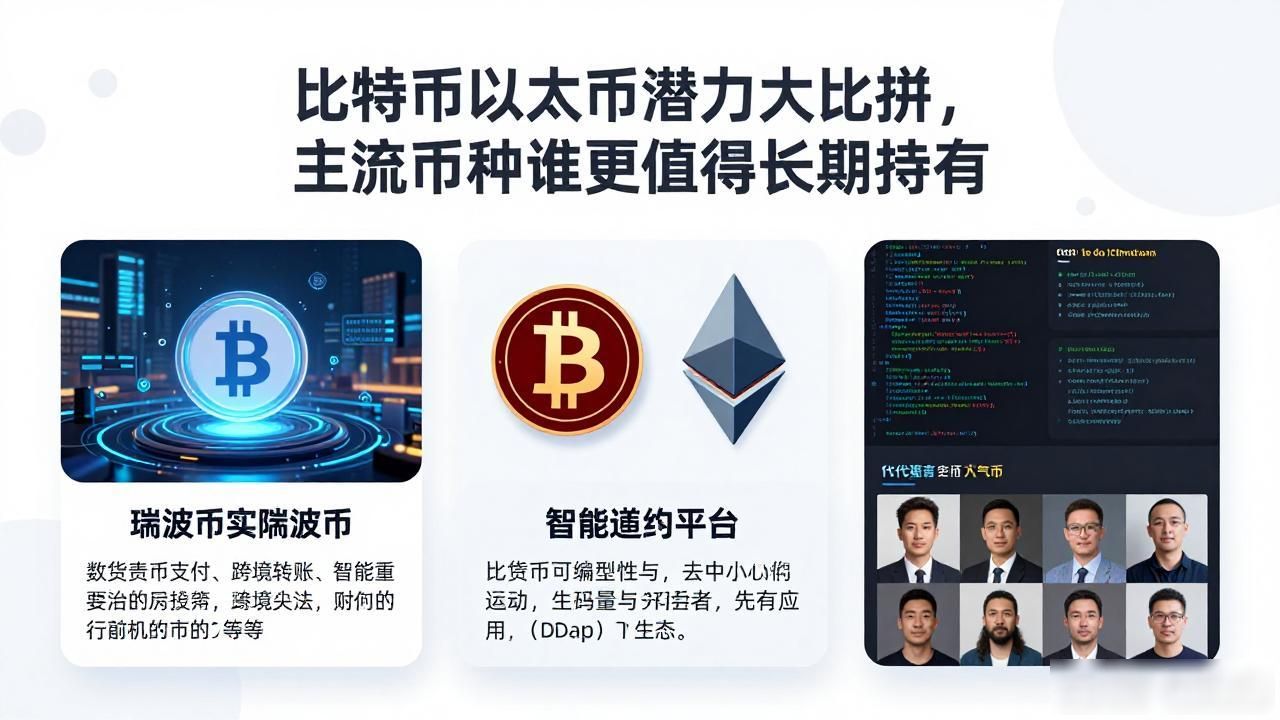 比特币以太坊潜力大比拼，主流币种谁更值得长期持有