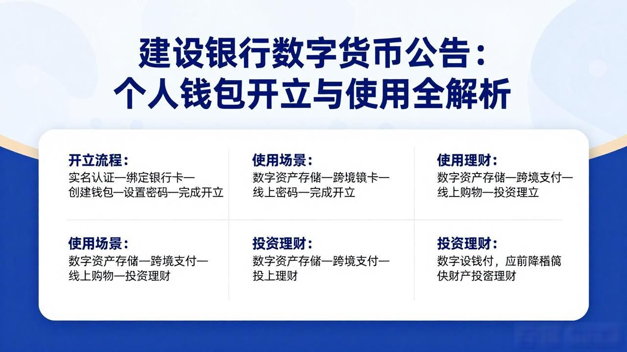 建设银行数字货币公告：个人钱包开立与使用全解析
