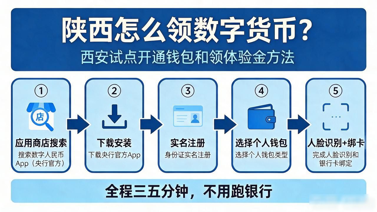 陕西怎么领数字货币？西安试点开通钱包和领体验金方法
