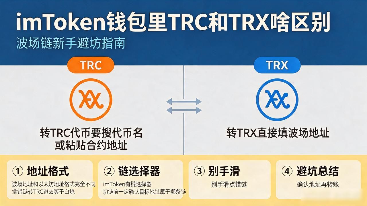 imToken钱包里TRC和TRX啥区别，波场链新手避坑指南