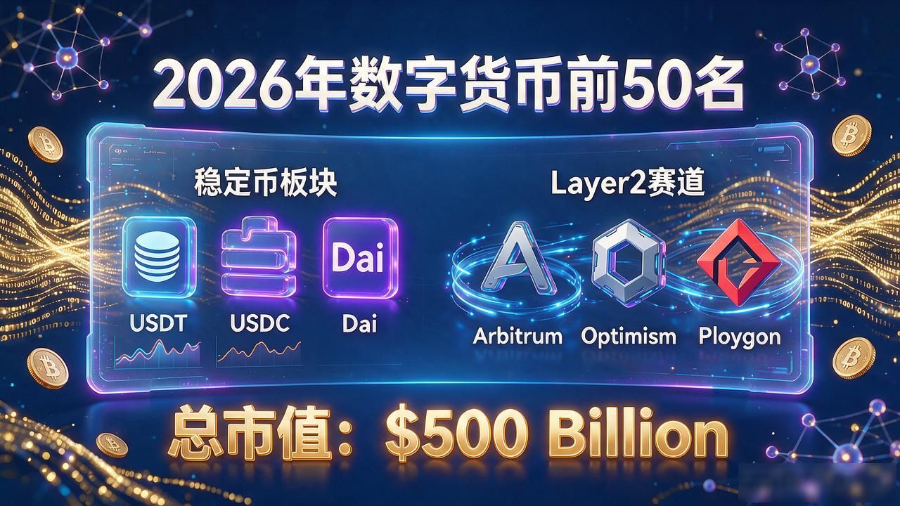 数字货币前50名排哪些 2026年最新名单一览