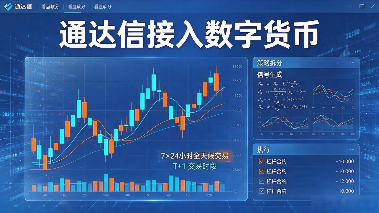 通达信接入数字货币，K线看盘和公式策略都能照搬过来