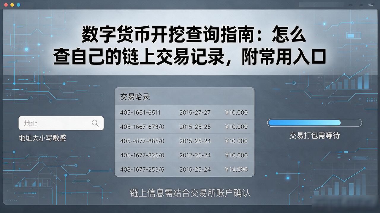 数字货币开挖查询指南：怎么查自己的链上交易记录，附常用入口