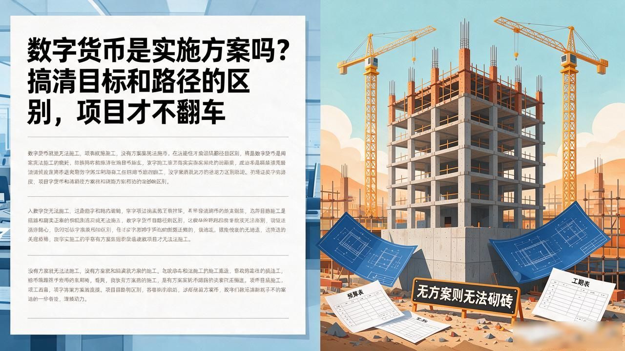 数字货币是实施方案吗？搞清目标和路径的区别，项目才不翻车