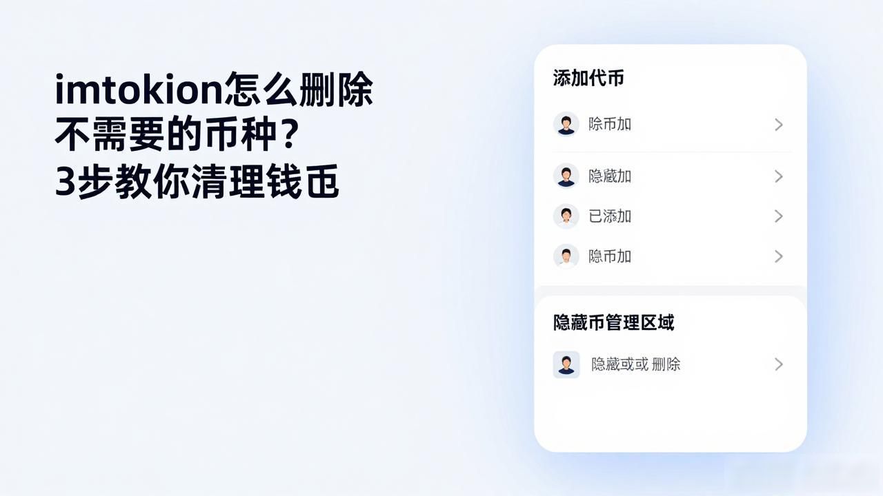 imtoken怎么删除不需要的币种？3步教你清理钱包