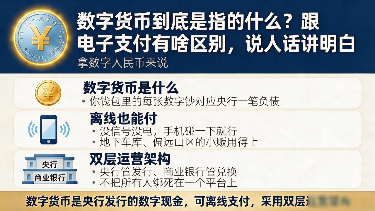 数字货币到底是指的什么？跟电子支付有啥区别，说人话讲明白