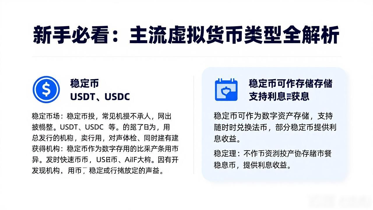 新手必看：主流虚拟数字货币类型全解析