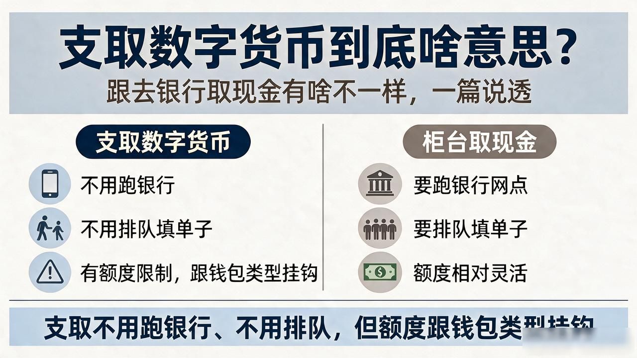 支取数字货币到底啥意思？跟去银行取现金有啥不一样，一篇说透